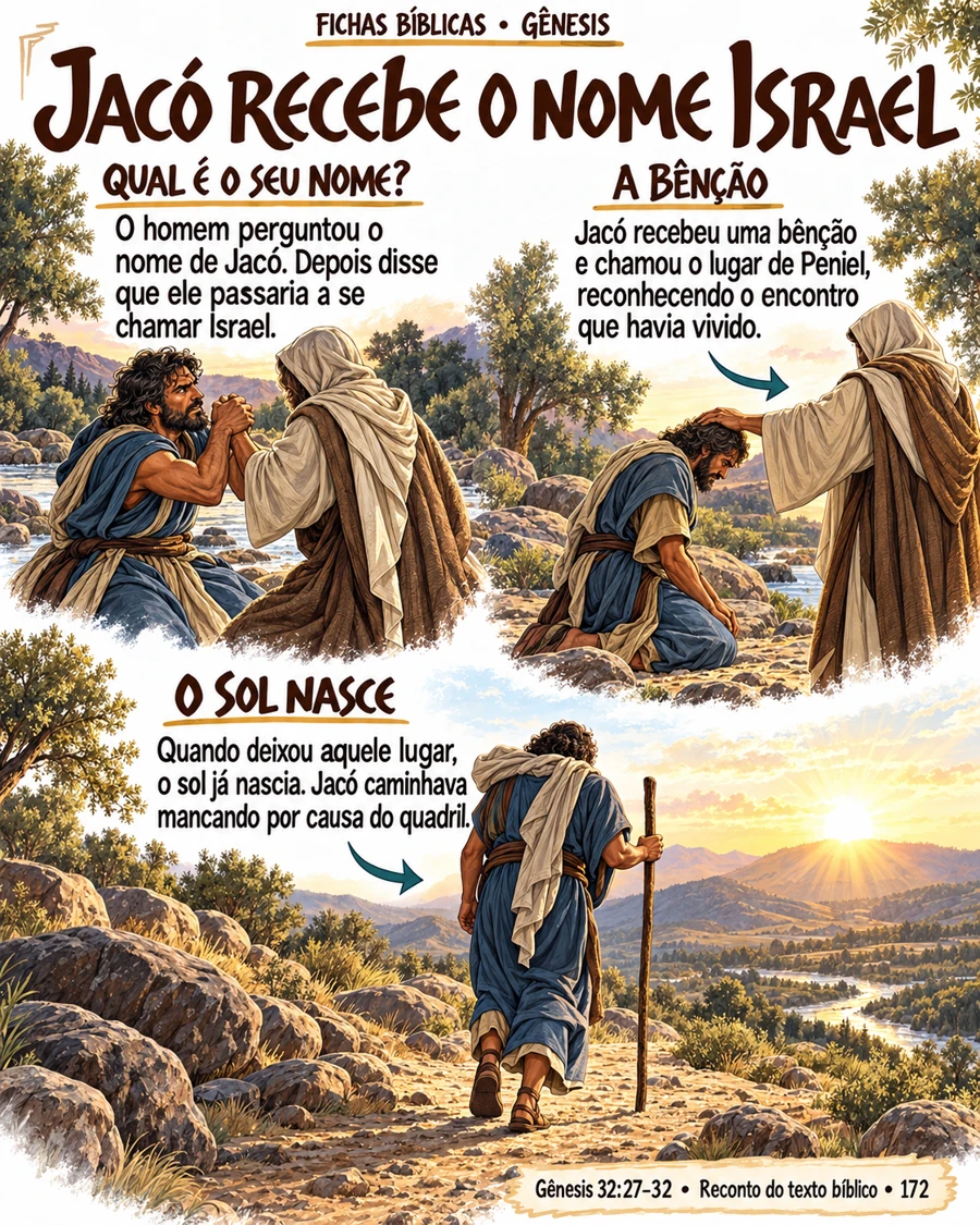 Ficha 172: Jacó recebe o nome Israel